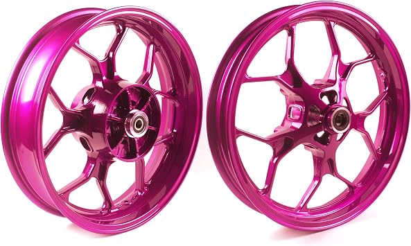 Pink Front and Rear Wheel Rims Compatible with Yamaha YZF R3 R25 MT03 MT25 2015-2024 ABS include, Motorcycle Replacement Accessories Parts