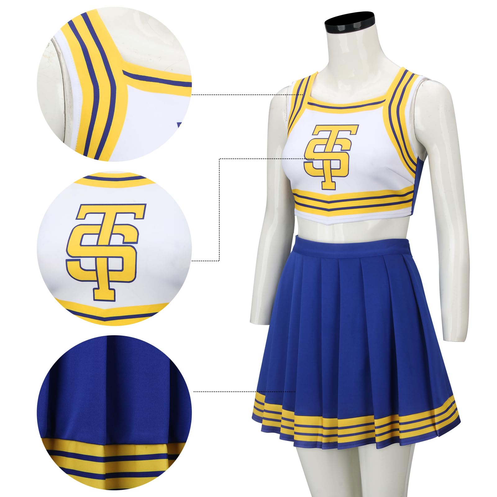 Tay Tay Tay Cheerleader-Kostüm, Uniform, Mädchen, schnelles Cheerleading-Crop-Top mit Faltenrock, Halloween-Outfit