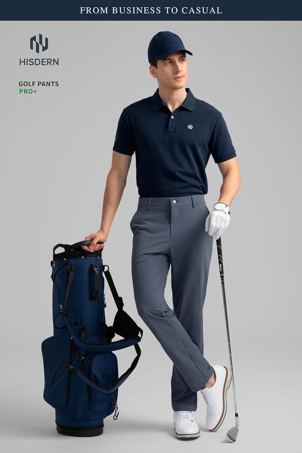 HISDERN 709 Men's Performance Golf Pants Stretch UPF+ Quick Dry Lightweight Water & Scratch Resistant for Outdoor Hiking - Image 2