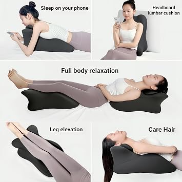 Couples Intimacy Sex Pillow for Sitting Multifunctional Couple Back Pillow - Low-Profile Butt Cushion with 3D Memory Foam Design, Support for Relaxation or Play (Black)