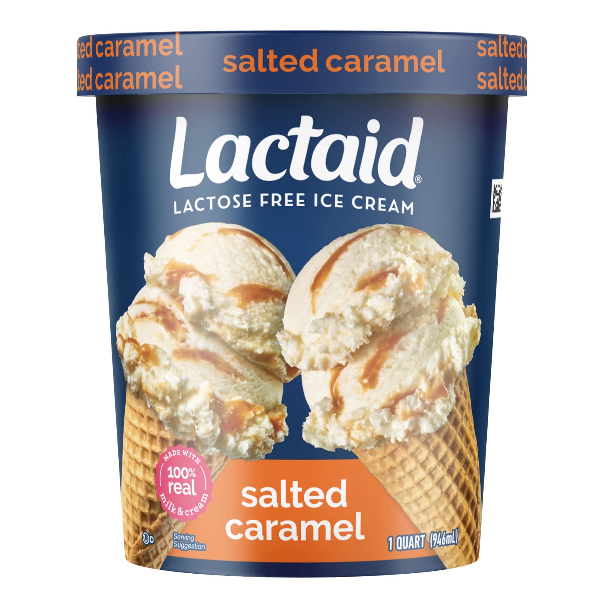 Lactaid, Lactose-Free Salted Caramel Chip Ice Cream, 32 oz (Frozen)