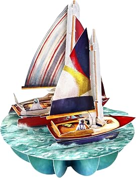 SANTORO Pirouette, 3D Pop Up Greeting Card - Sailing - Birthday Greeting Card, Graduation, Dad, Son, Birthday, Fathers Day, Travel, Water Sports