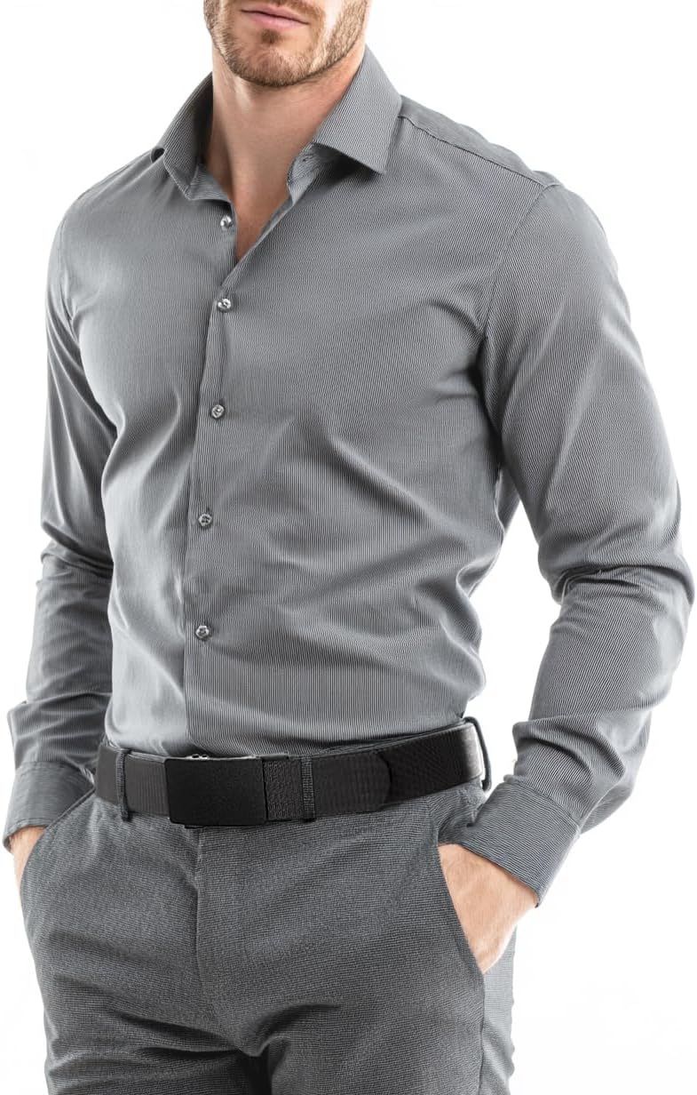 MILORDE Men's 2Pack Nylon Ratchet Belts, 1.38" Casual Web Click Belt for Jeans, Business Dress, Adjustable Trim to Fit - Image 5