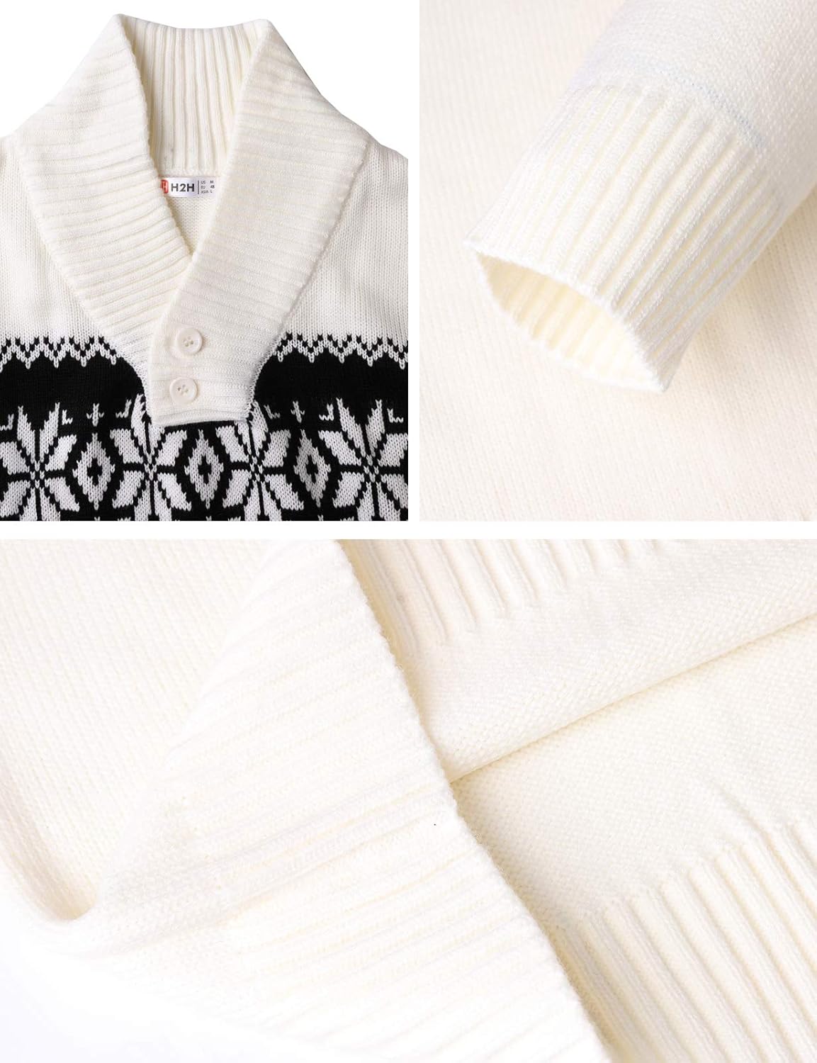 H2H Mens Casual Slim Fit Pullover Sweatshirts Knitted Shirts Napping Inside - Image 5