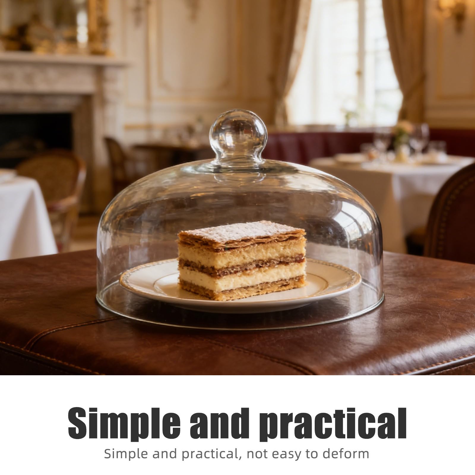 SHOWERORO Transparente Glas Abdeckung für Kuchen als Backzubehör für Torten mit Lebensmittelechtem Staubdichtem Design zum Schutz von Desserts und Speisen
