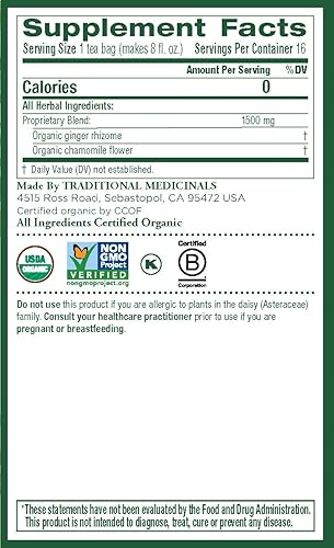 Miniatura 2 de Traditional Medicinals Variación de tamaño de sabor (16 unidades (paquete de 2), jengibre + manzanilla)