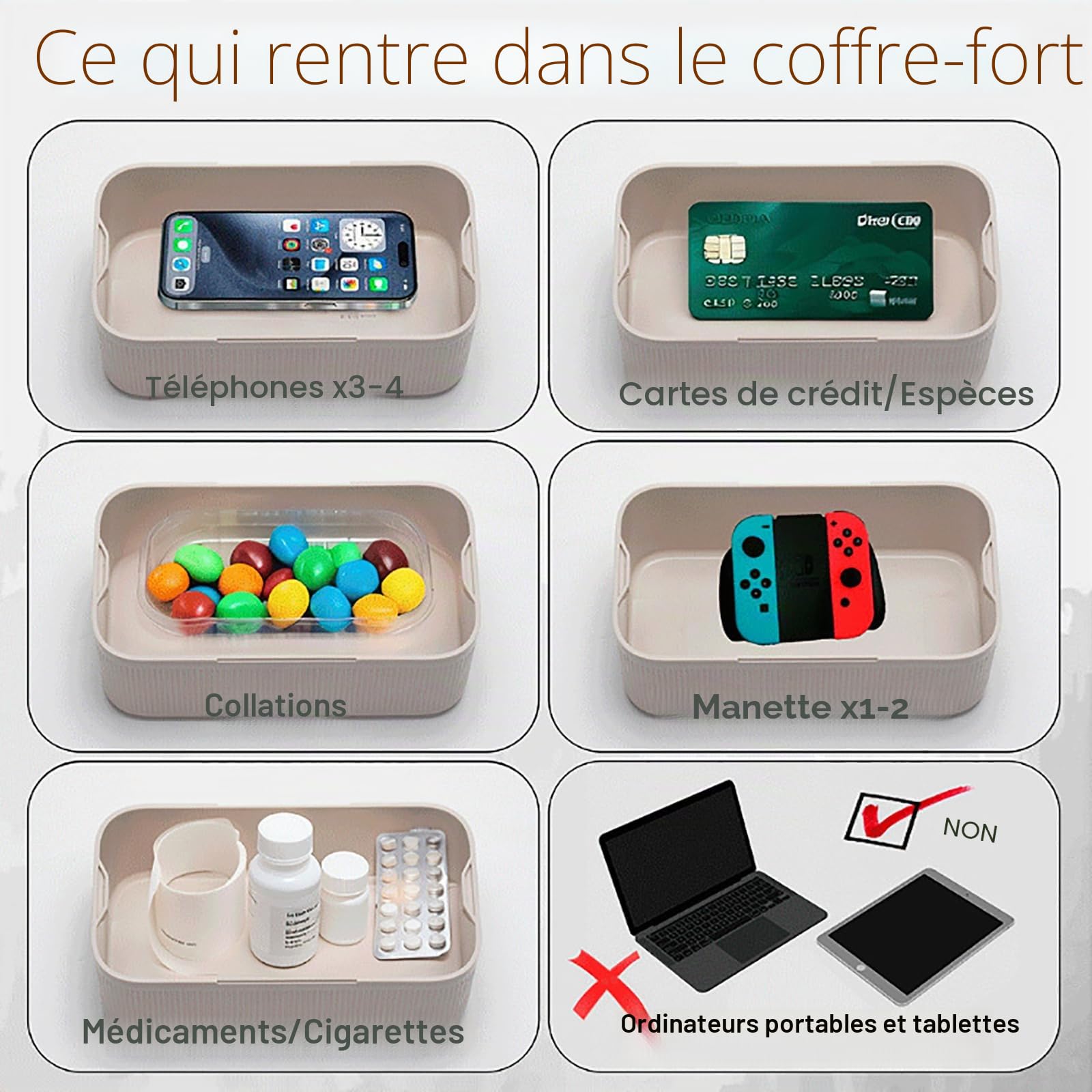 Coffre-Fort Sécurisé avec Minuterie, Boîte de Verrouillage de Téléphone avec Minuterie, Alcool ou Autres Tentations Indésirables, Prison pour Téléphone pour le Travail & les Enfants (Blanc)
