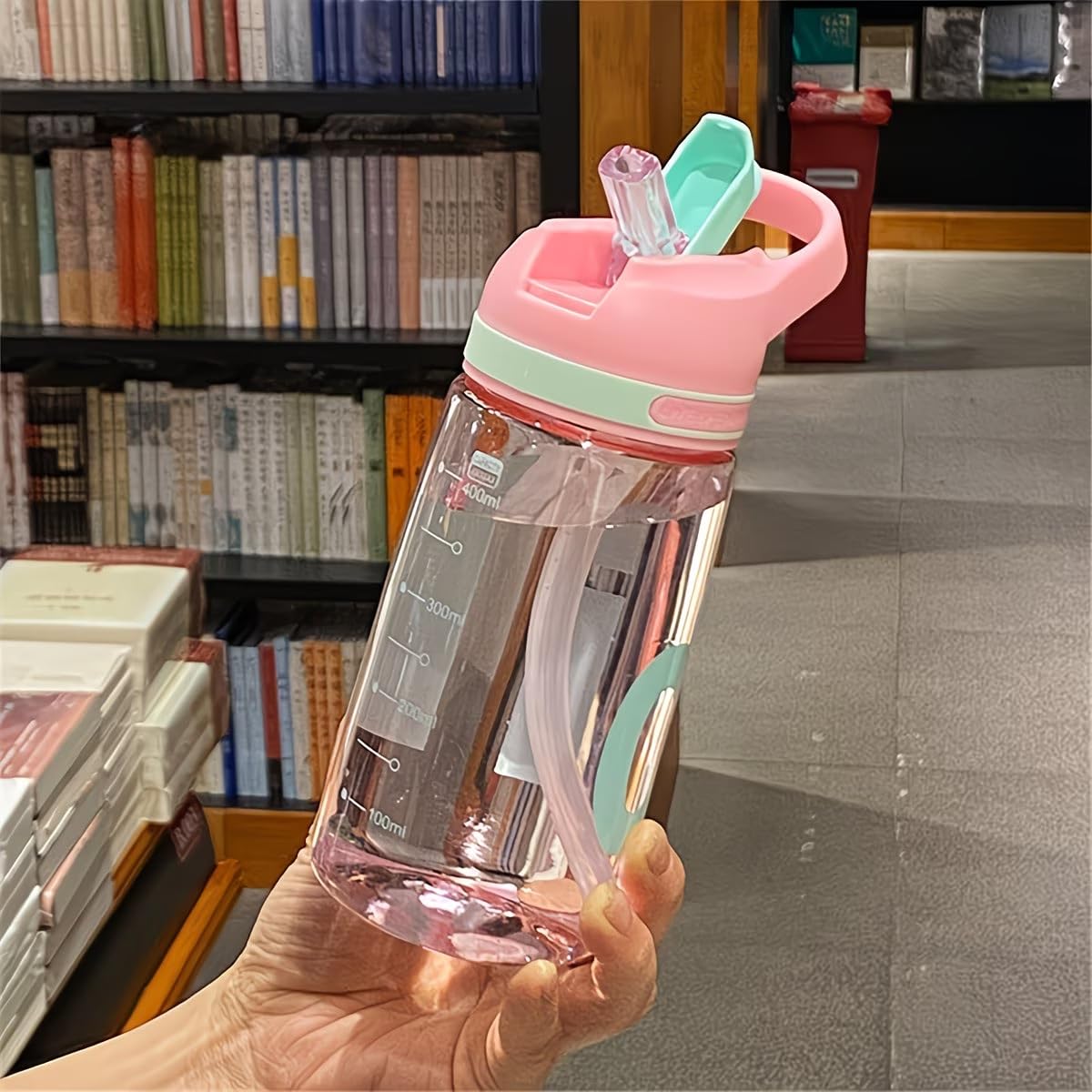 15.22oz Portable Water Bottle Gym Fitness Drinking Bottle Outdoor Camping Hiking Mountaineering Sports Shaker Bottle,Pink