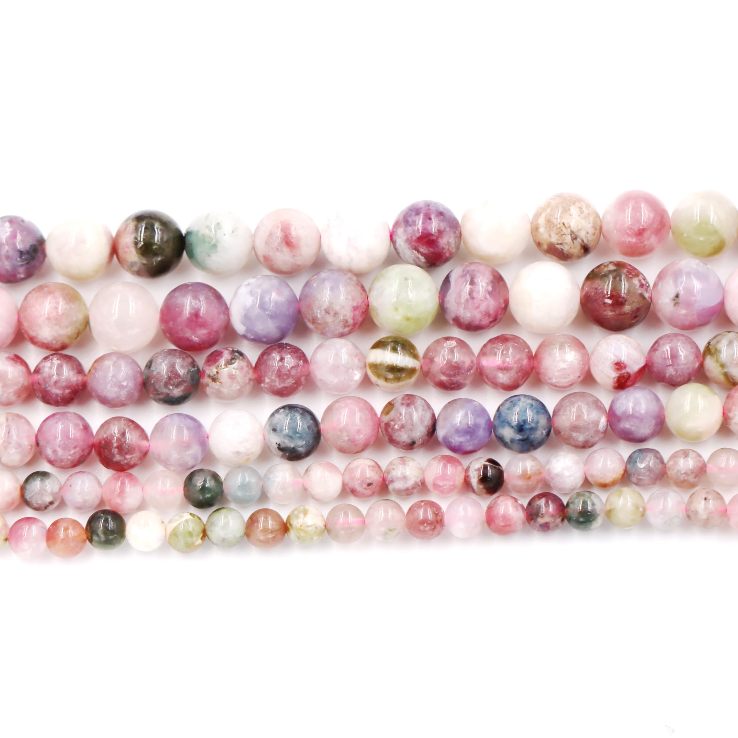 Malahill Natural Stone Beads For Jewelry Making - Plum Blossom Tourmaline, 10mm, 2 Strands With Stretch Cord - View #10