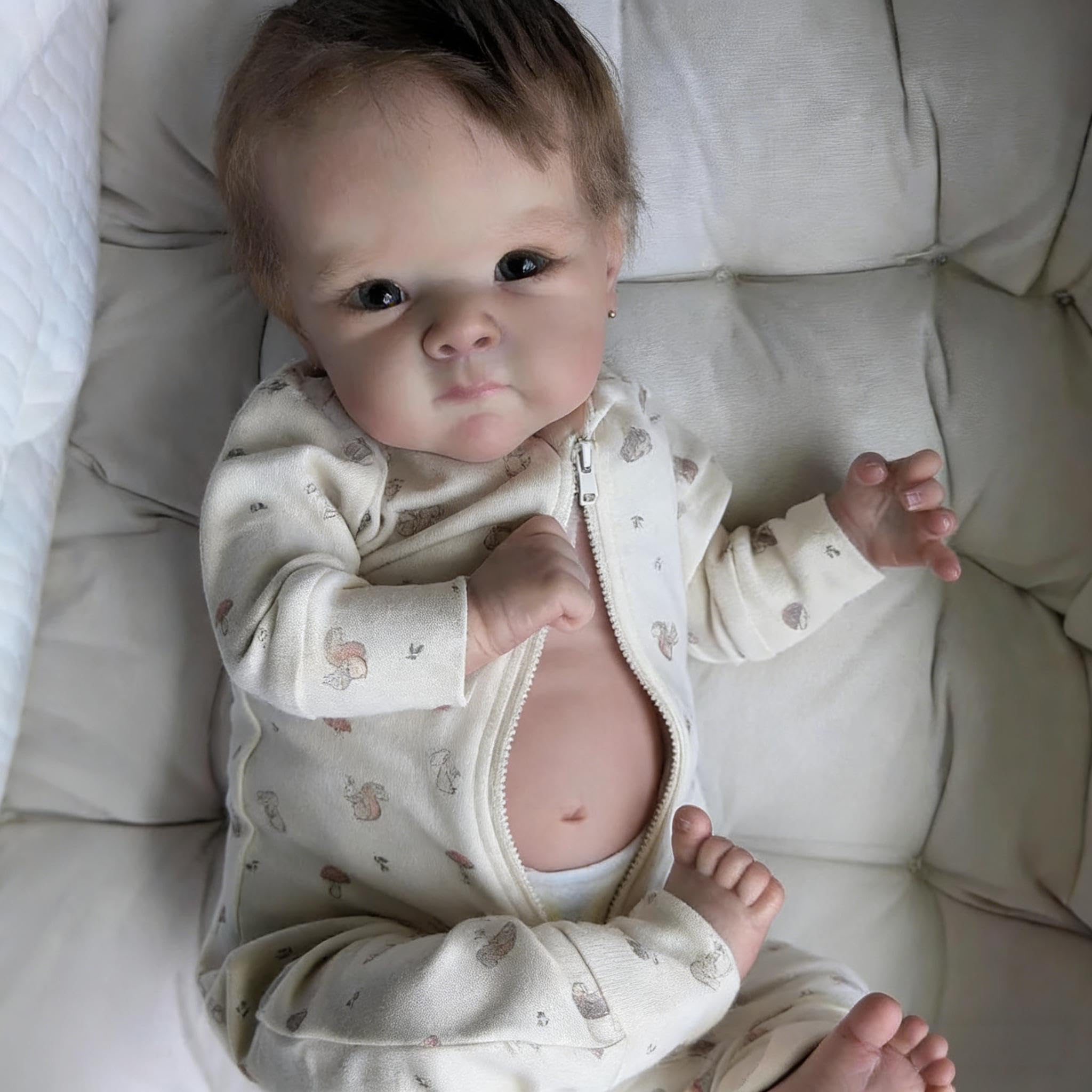 RXDOLL Realistic Silicone Baby Dolls Full Body Vinyl 19 Inch Realistic Newborn Doll Real Life Doll Anatomically Correct Washable for Kids