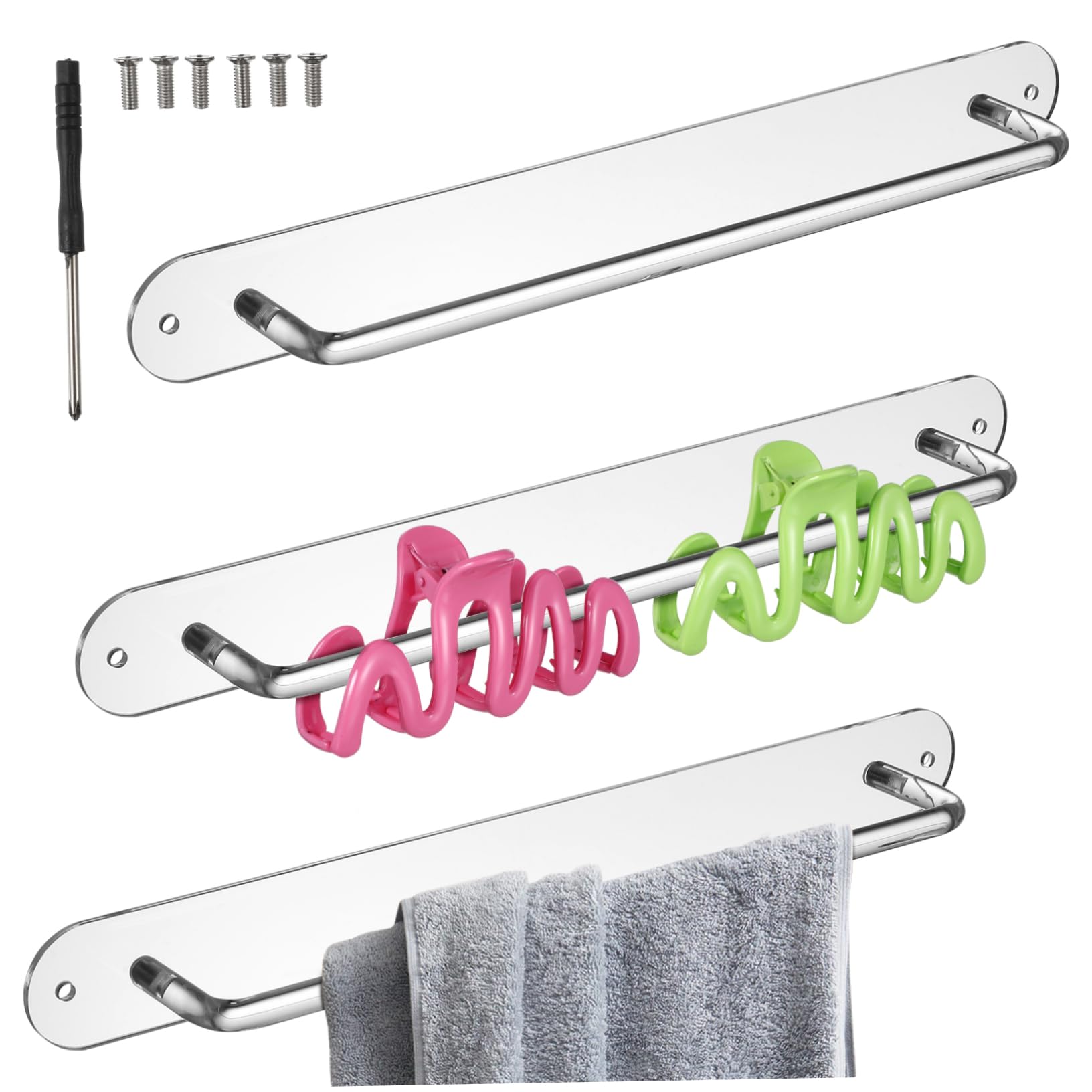 Support de rangement pour cheveux pour miroir et salle de bain ordonnée chaque matin