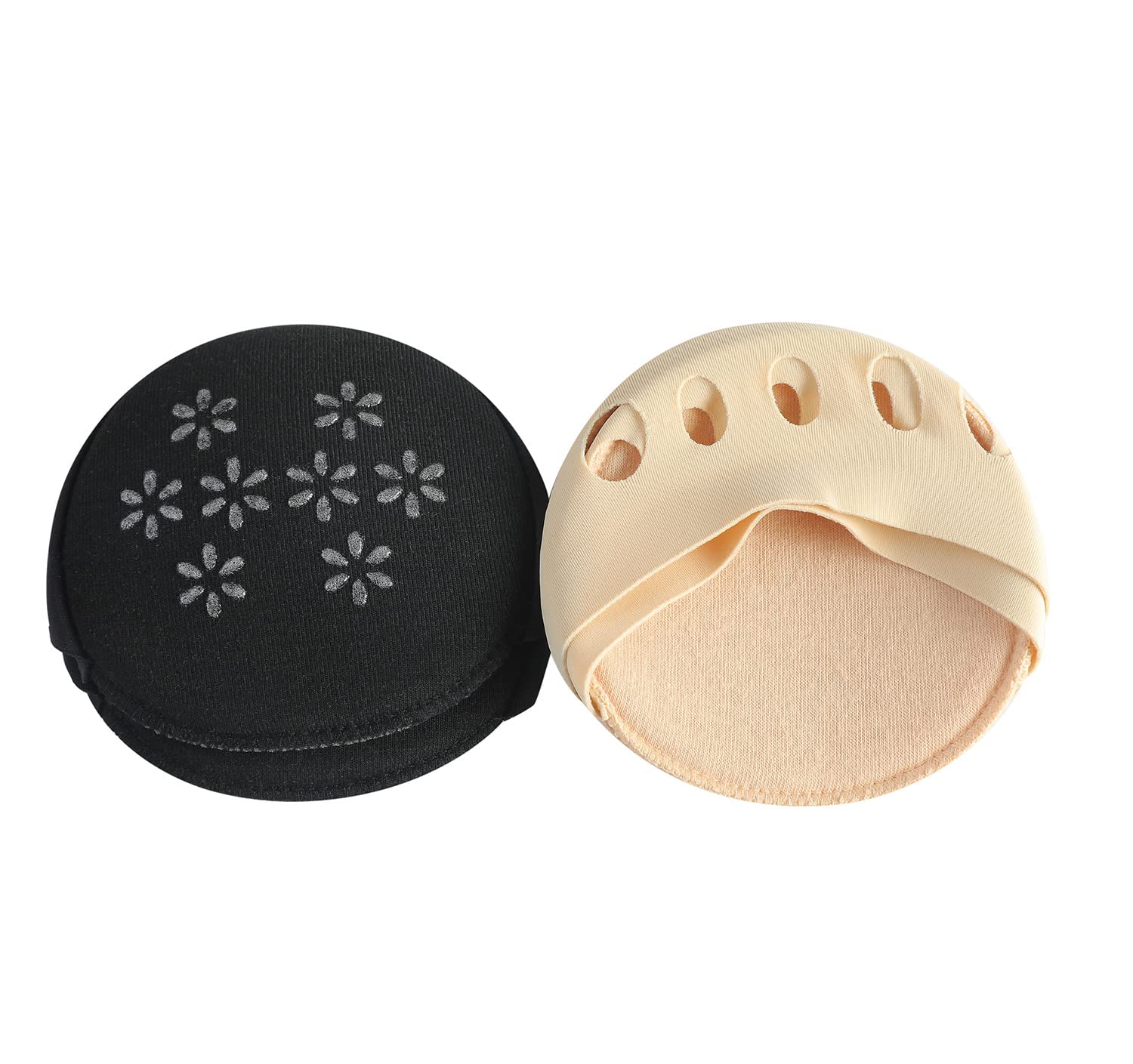 AlimianaToe Topper Liner Socks Sponge pad No Show Non-Skid Bottom Women's Toeless Half Socks for High Heels Sandals Flats Boots