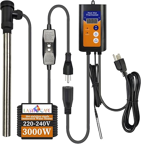 Bañera de hidromasaje portátil eléctrica totalmente sumergible de 240 V 3000 W y calentador de agua de inmersión de piscina grande con control