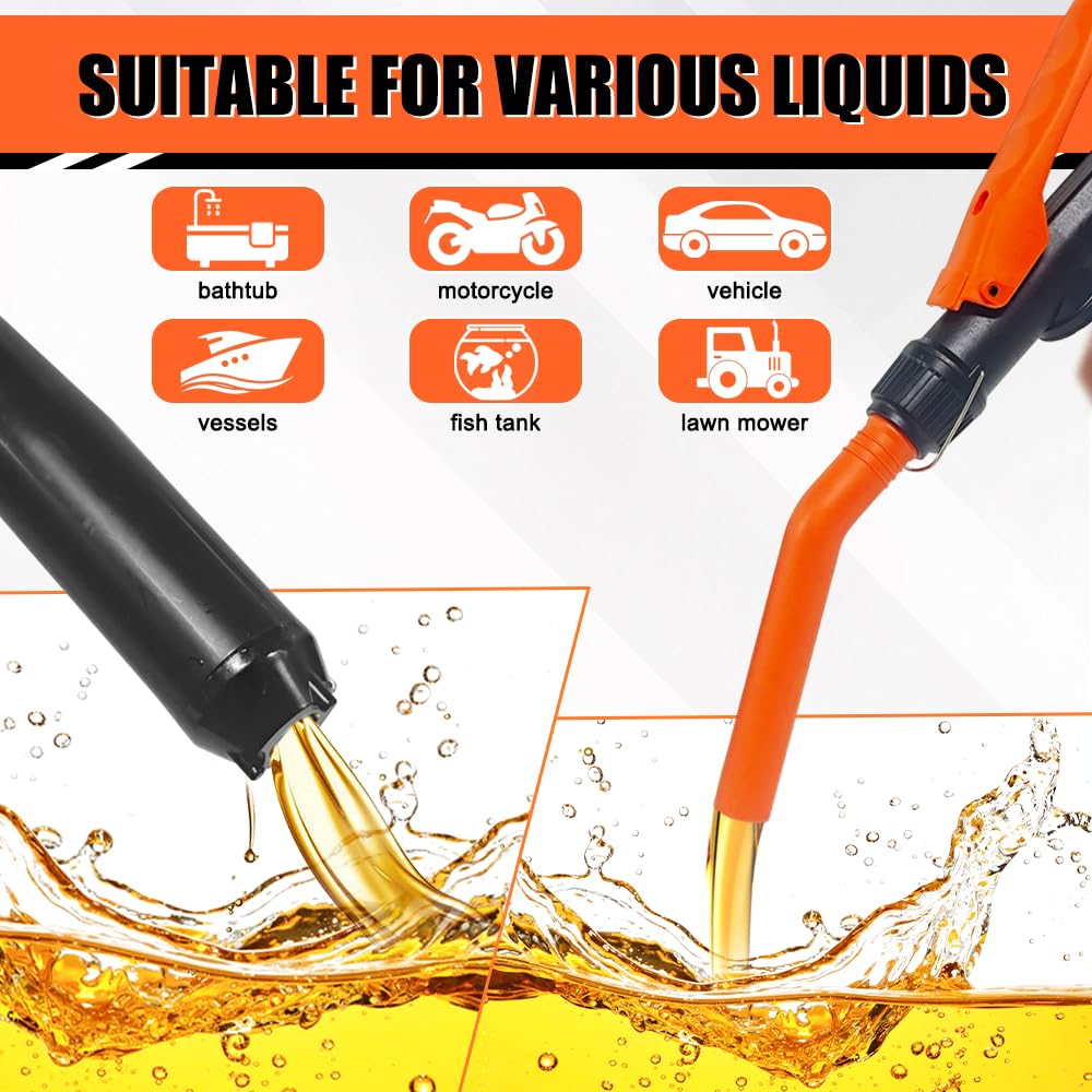 Bomba de Batería Portátil Gasolina,Bomba de Transferencia de Combustible Eléctrica,Bomba de Sifón de Líquido Eléctrica de Mano 2.4 GPM(para diámetro de apertura> tanque de combustible de 30 mm)