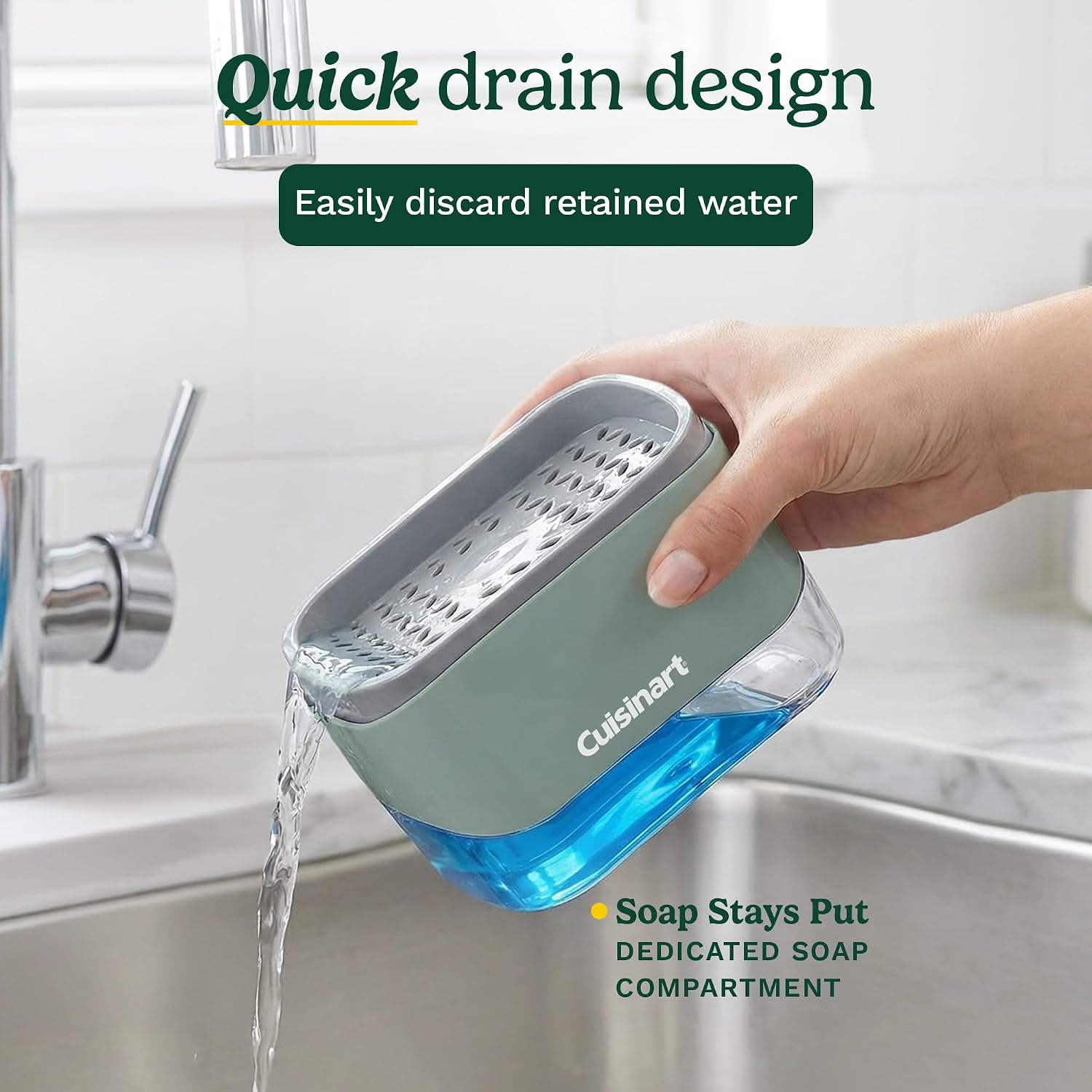 Cuisinart Dish Soap Dispenser & Sponge Holder, Sink Organizer