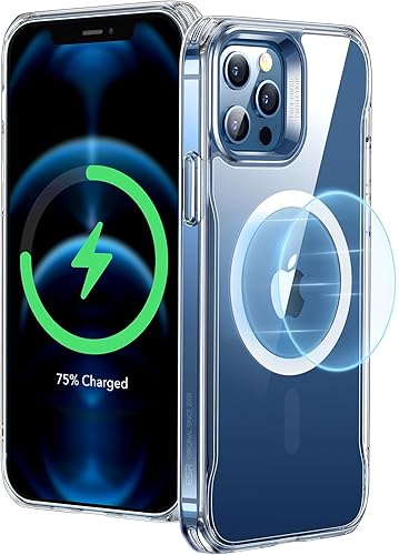 ESR for iPhone 12 Case/iPhone 12 Pro Case, Compatible with MagSafe, Scratch-Resistant Back, Grippy Protective Frame, Magnetic Phone Case for iPhone 12/12 Pro, Clear - (size: iPhone 12/12 Pro)