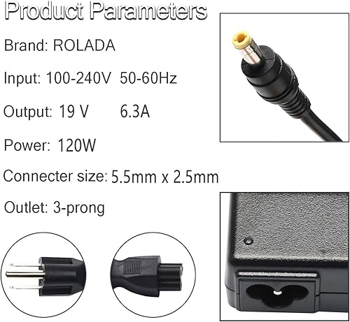 Miniatura 5 de Cargador para portátil de 120 W compatible con MSI CX62 GE60 GE60K GE62 GE70 GE70K GE72 GP60 GP70 GP72 GS60 GS70 MS-16GA Stealth MS-1756 MS-1757