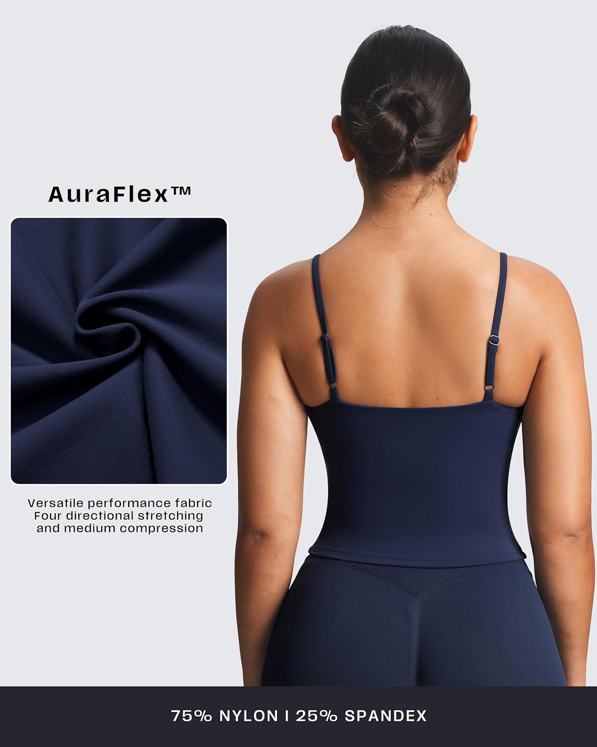 Aoxjox Women's Workout Sleeveless Sculpt Strap Longline Tank Fitness Training Gym Yoga Crop Tanks - Image 6