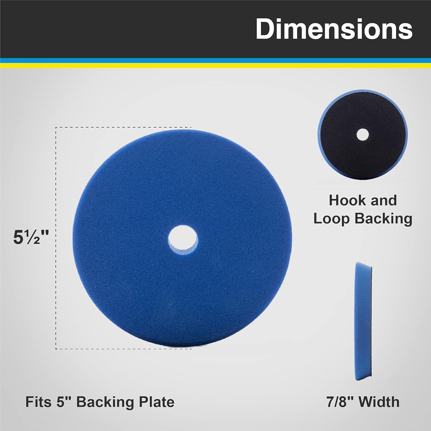 SDO Blue Foam Heavy Polishing Pad (2 Pack 5.5”) - Premium Standard Duty Orbital Polishing Pads for Painted Surfaces. (Fits 5" backing plate.) - Image 4