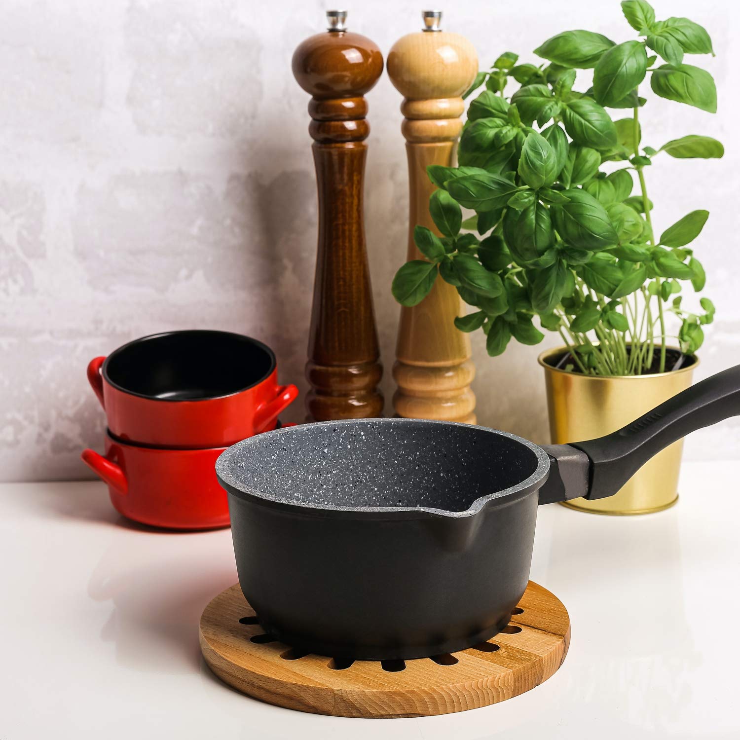 Image secondaire de Creative Home Dessous de Plat Bois Rond | 19,5 x 19,5 x 1,5 cm | Protecteur de Table, Surface et Comptoir | Bois de Hêtre Nature