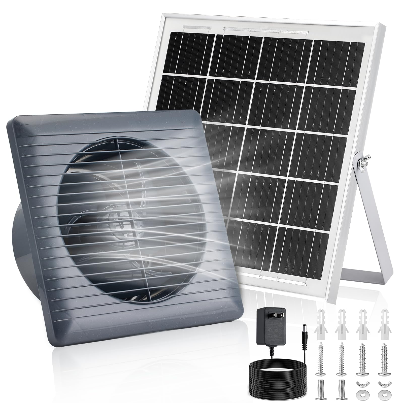 Prozilon solar powered exhaust fan with 25W solar panel and 8 inch high speed fan