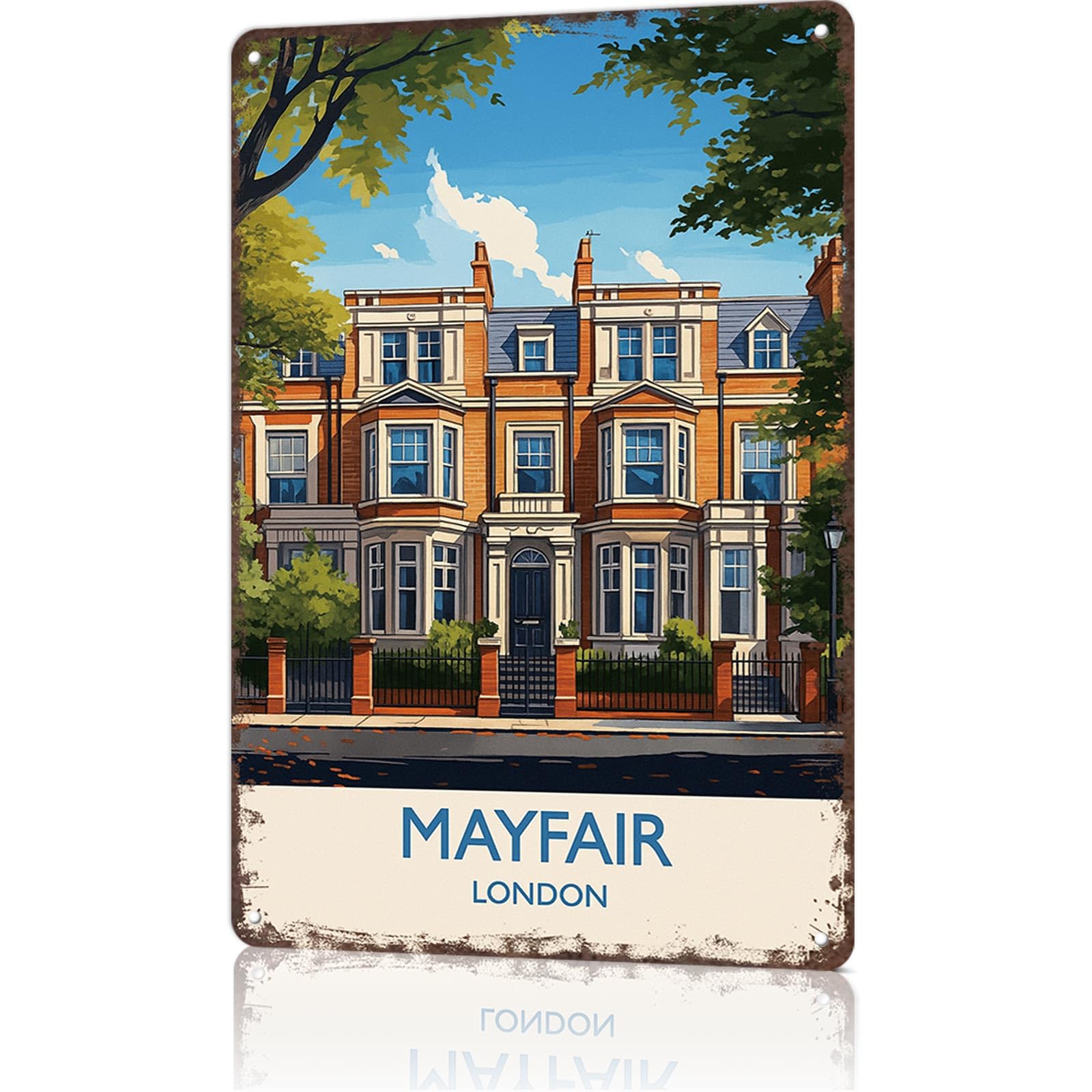 Funny Vintage Metal Signs Mayfair Travel Poster-Tin Sign Poster 8x12inch