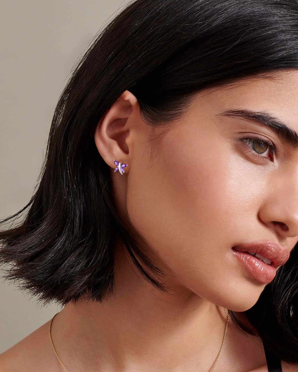 Dragonfly Stud Earrings for Women 925 Sterling Silver Birthstone Earrings Hypoallergenic Fashion Summer Jewerly(with Gift Box)