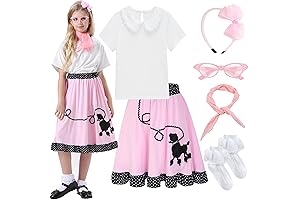 ZeroShop Girls' 50s Poodle Costume for a Sock Hop