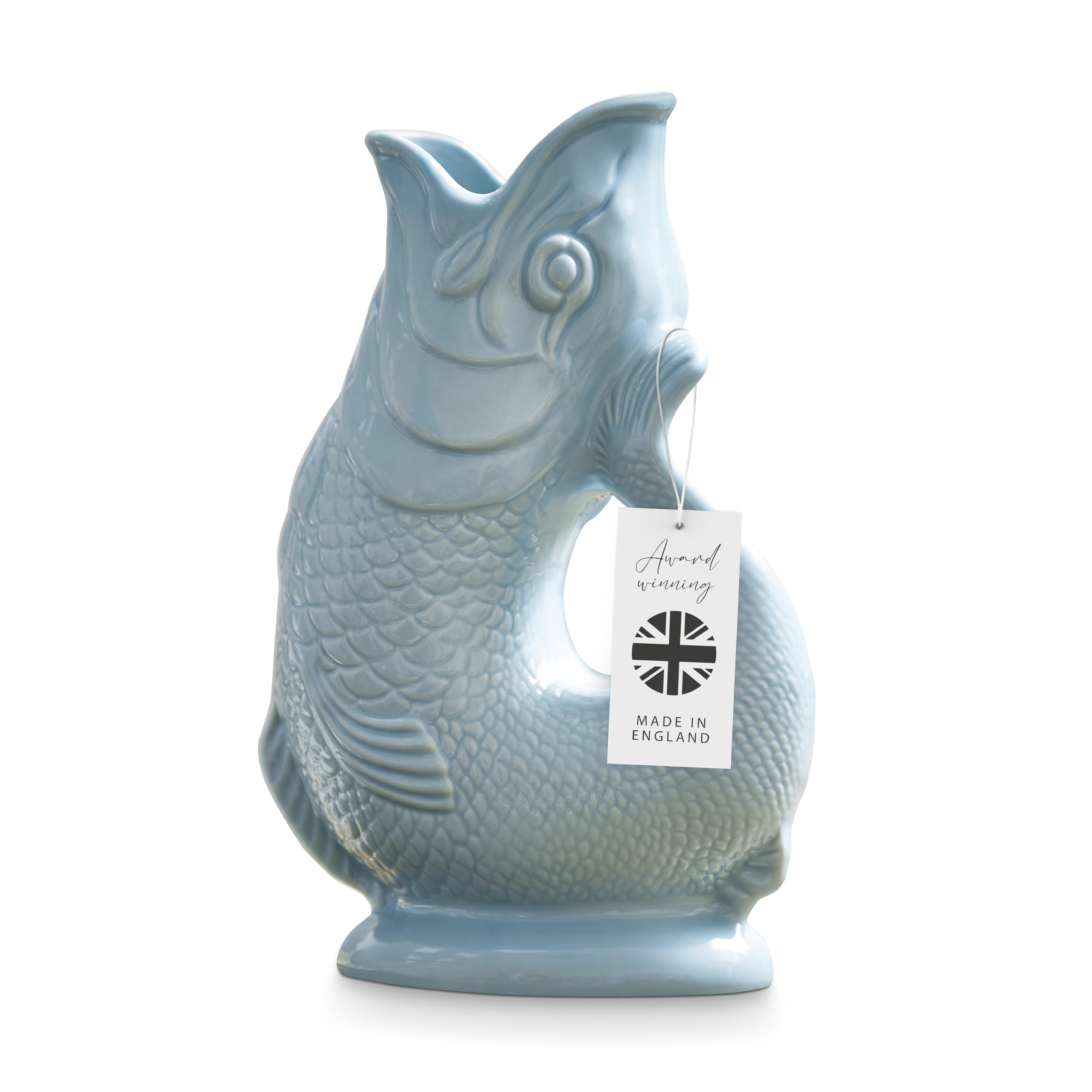 Wade Fish Jug, Handcrafted in Stoke-on-Trent England, Award-Winning Iconic UK Heritage Brand, English Earthenware, 0.6L, Eau De Nil, WA967803EAU