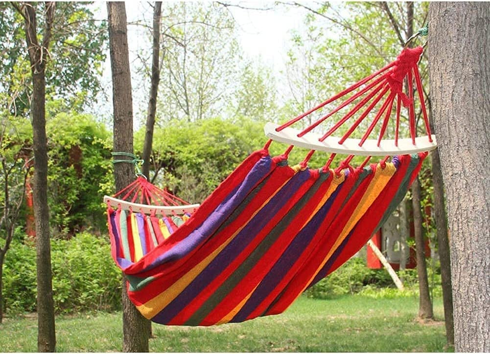 Hamak Ultralekki, Hammock Hamak Kempingowy Płótno Huśtawka Hamaki Zewnętrzne Przenośne Do Podróży Beach Garden Courtyard na Kemping, na Zewnątrz(Blue)