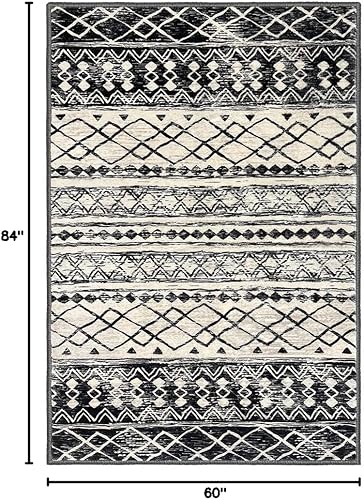 Miniatura 2 de KUTA Alfombra marroquí grande para sala de estar, de 5 x 7 pies, lavable, bohemio, antideslizante, ultra suave, geométrica, tradicional, para sala