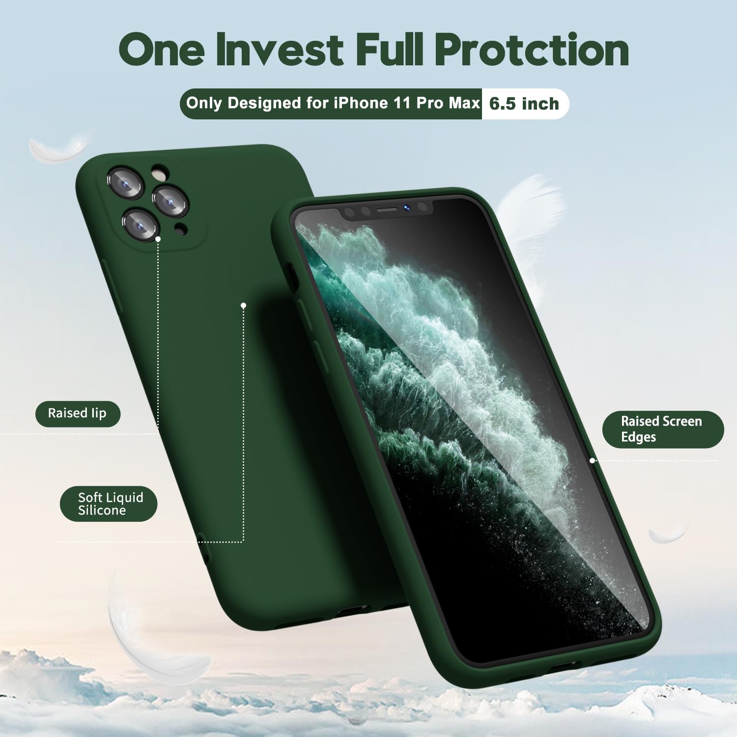 oakxco for iPhone 17 Pro Max Phone Case Liquid Silicone, Cute Thin Slim Grip Soft Rubber Gel for Women Men, Smooth Matte TPU Plain Solid Color Girly Simple Case with Camera Cover, Light Pink — view 1312