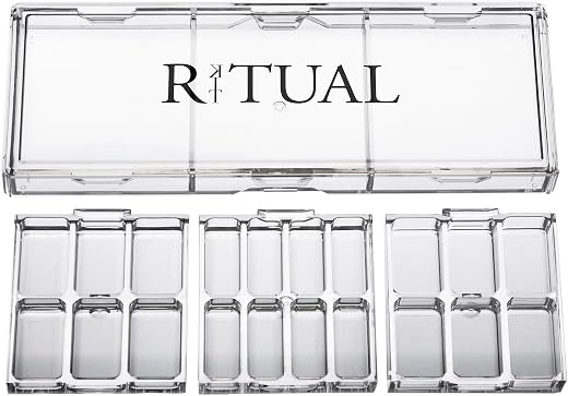 Empty Makeup Palette | 20 Wells | Modular Interchangeable Depotting System | Ritual Pro Palette 3 | Sample Bundle, Lipstic...