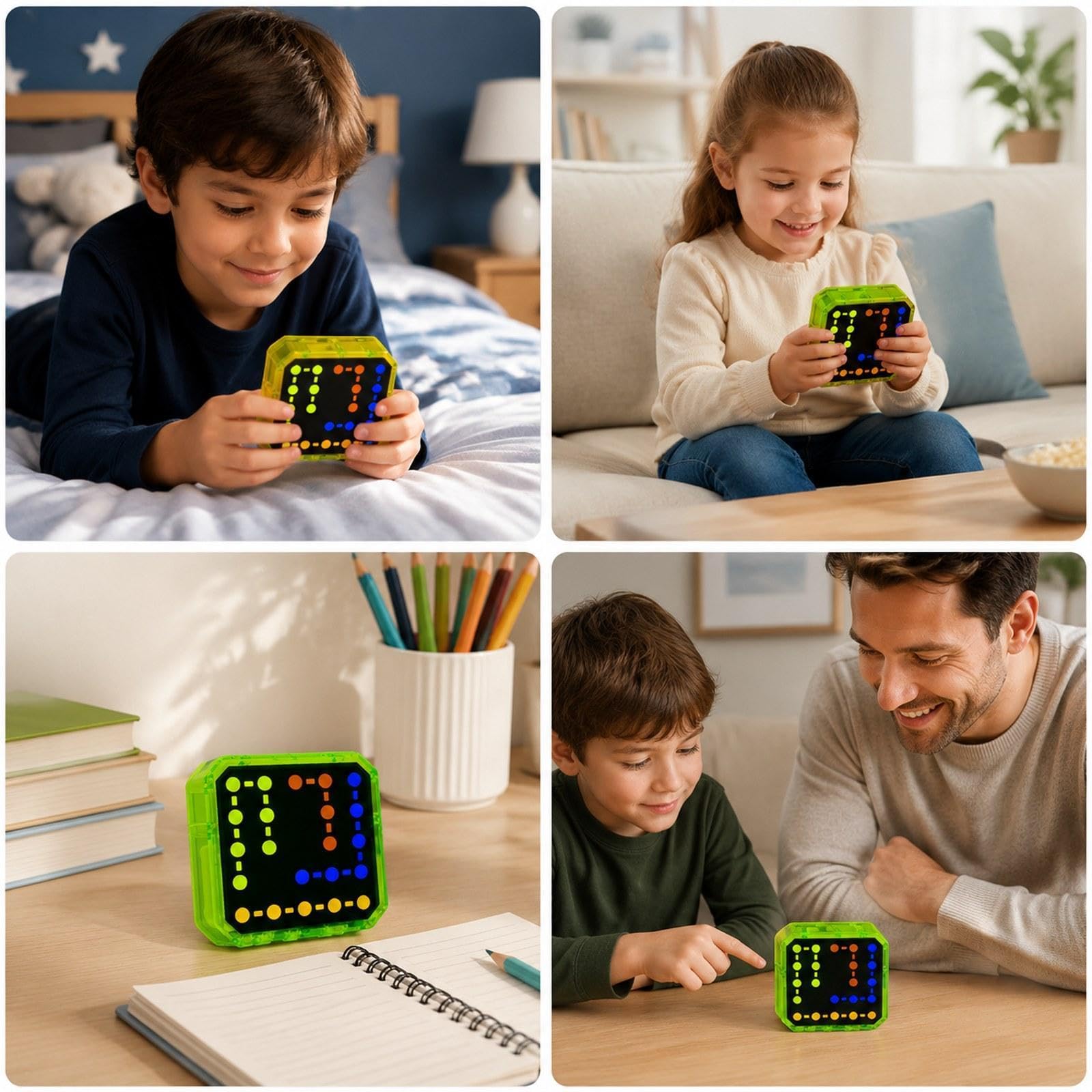 harayaa Macchina per Giochi di logica per Bambini, Giocattolo educativo per l'allenamento cerebrale, Divertente Gioco elettronico per Bambini e Adulti, Verde