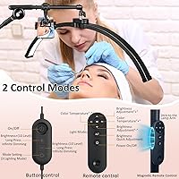 Vista 5 de Luz de media luna para tecnología de pestañas, lámpara de pie LED con base de ruedas, luz de pestañas para extensión de pestañas, tatuadores