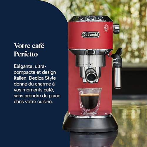 De'Longhi Dedica Style EC685R Traditional Pump Espresso Machine - Red - 2