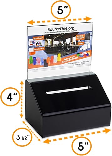 Miniatura 4 de SOURCEONE.ORG Donación resistente de acrílicourna con cerradura y soporte para letreros