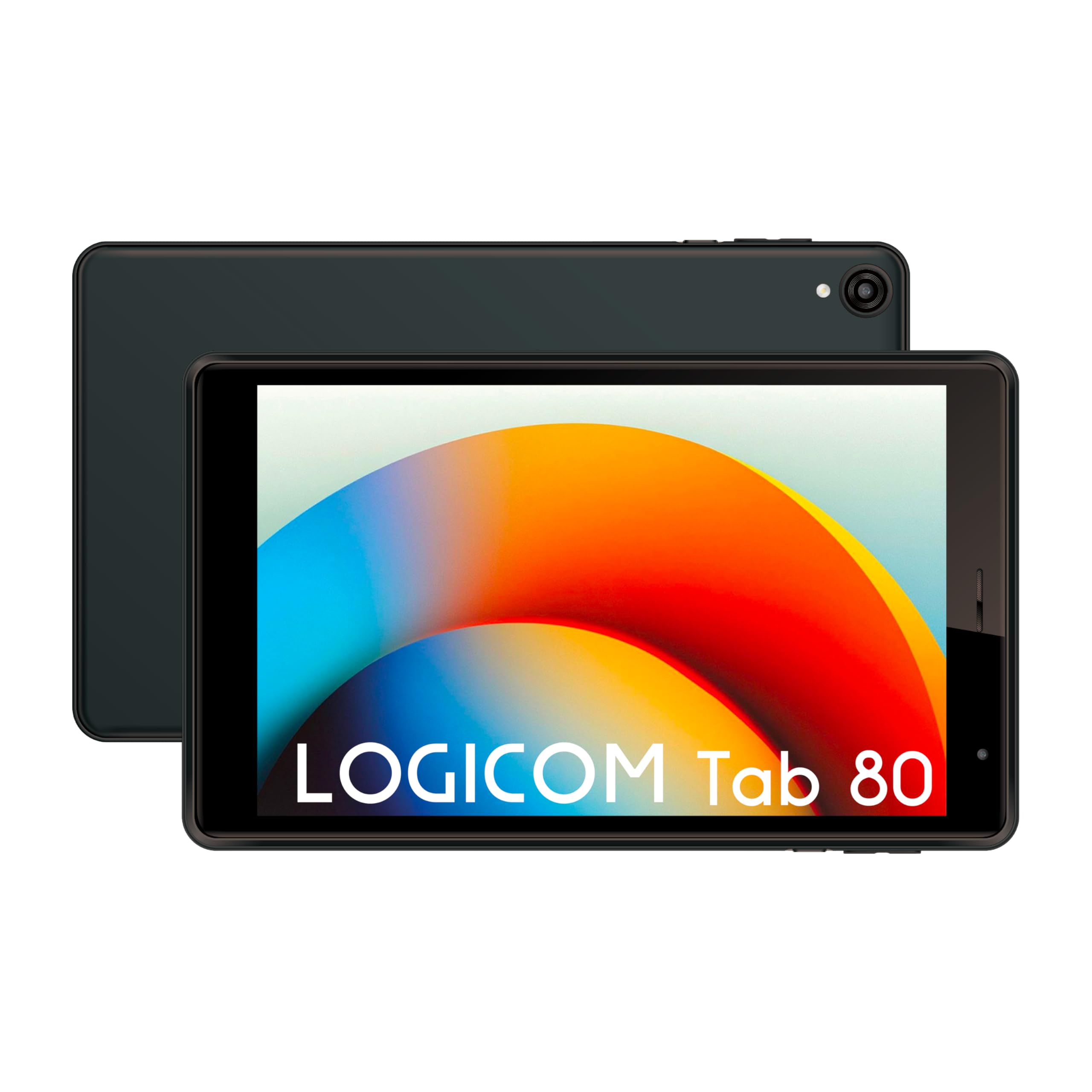 Предна страна view of Logicom Tab 80 tablet with screen on