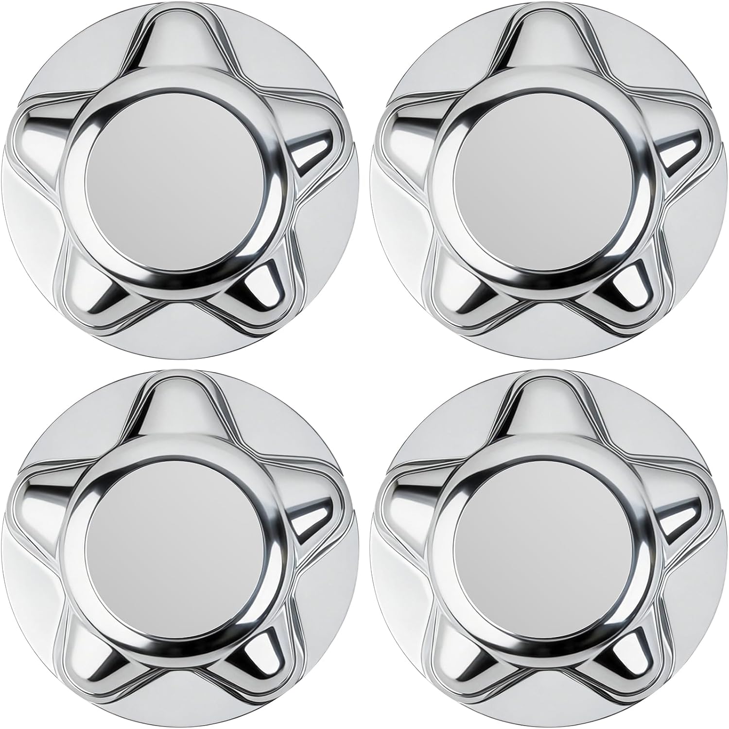 MuHize 4 Pcs Rust Hub Caps, Center Caps for Rims Compatible with 1997-2004 Ford F150 & 1997-2002 Ford Expedition, 7 Inch Wheel Center Caps with 5-Lug Steel Wheel Chrome