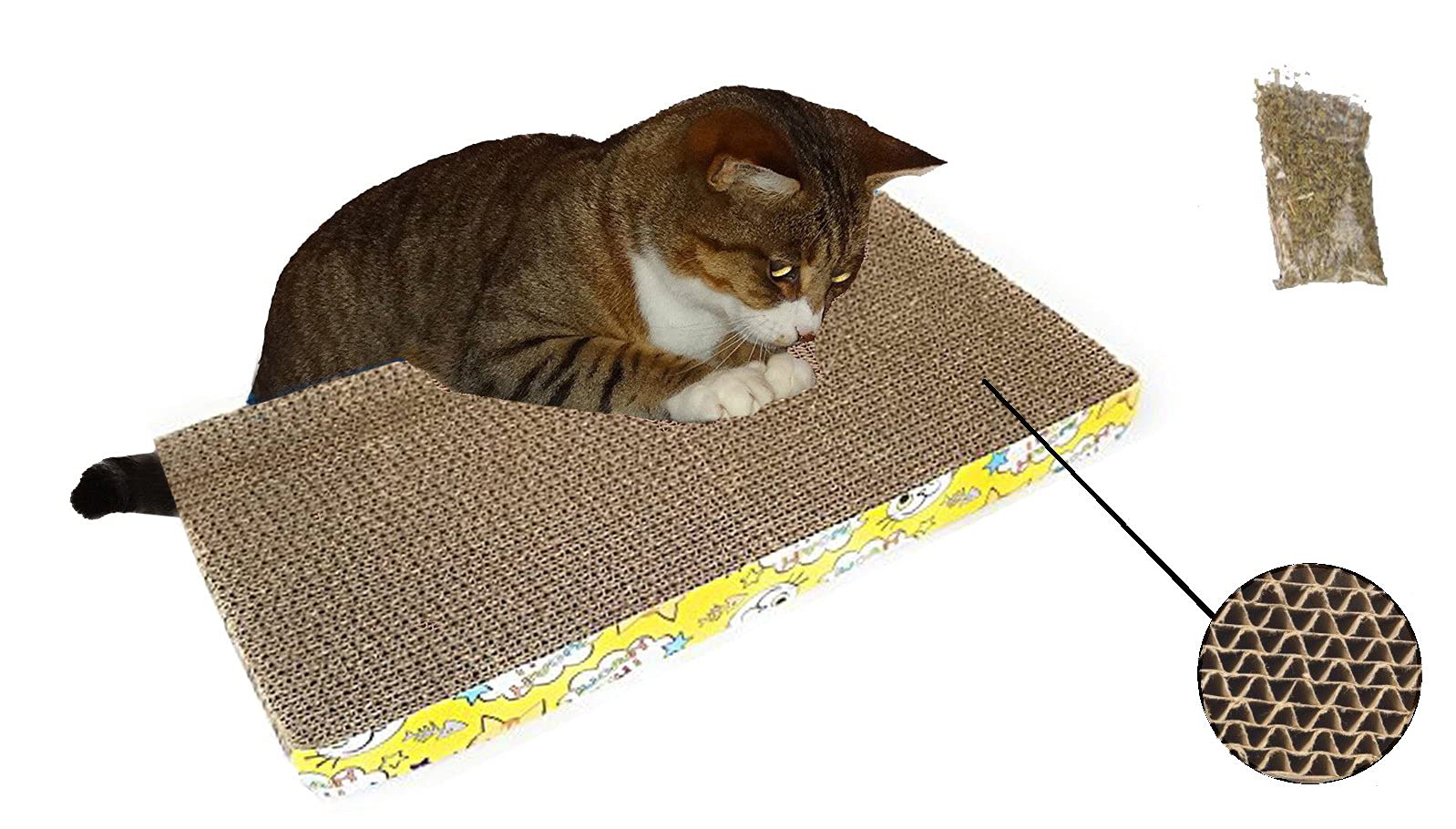 Jumbo Size Scratching Board/Scratch Pad Cum Healthy Toy with Catnip for Cat/Kitten/Puppy (42.5 x 22.5 cm) (B07C88G8GG) Amazon Price History, Amazon Price Tracker