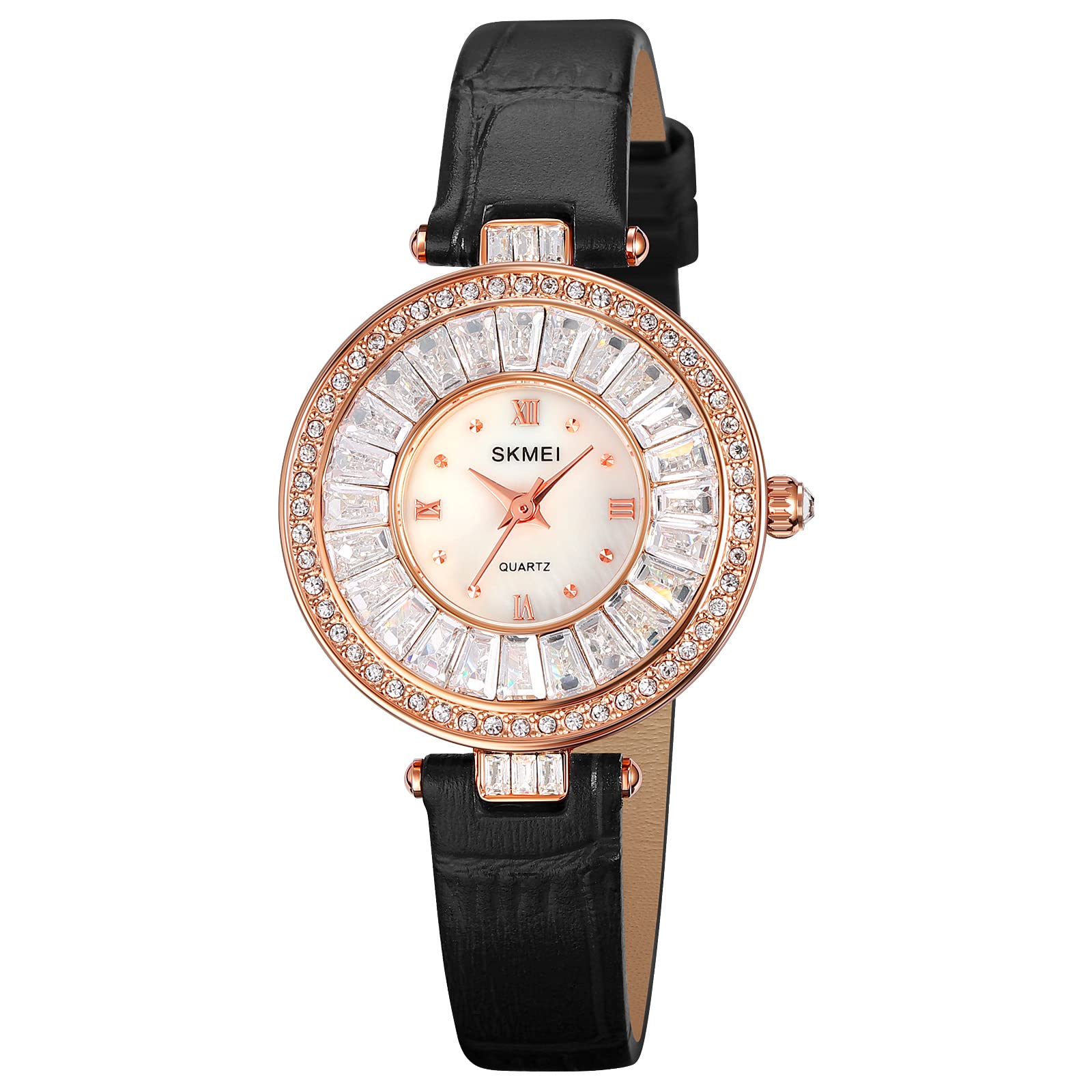 SKMEI Women Ladies Watch Leather Elegant Wrist Watch Ladies Watch Analog Quartz Waterproof Watch – 2009, Black Dial, Black Band (B0C38WX2Z6) Amazon Price History, Amazon Price Tracker