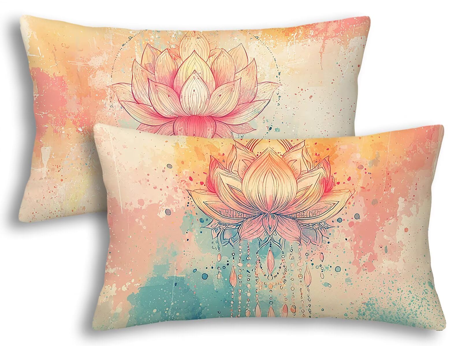 Housse coussin extérieur imperméable 40x80 rose pour un salon de jardin zen et élégant