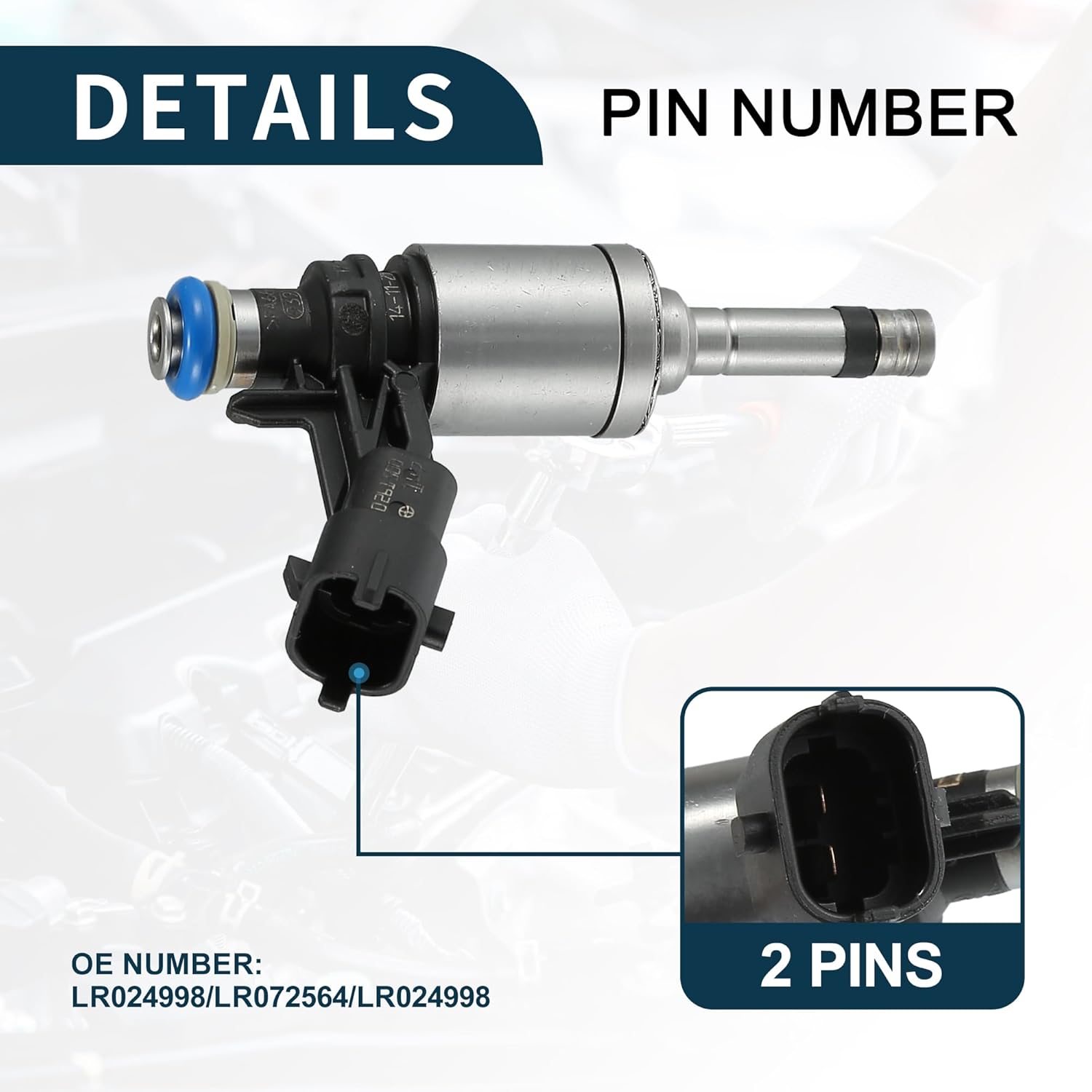 No.LR024998/BB5E-9F593-AA Fuel Injector for Land Rover Discovery Sport 2.0t 2015-2017 for Ford Escape 2.0T 2013-2016 Black 4 Pcs