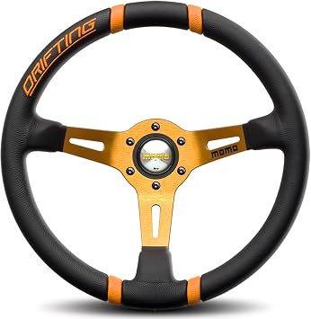 Momo DRF35BK1O Drifting Orange 350 mm Leather Steering Wheel