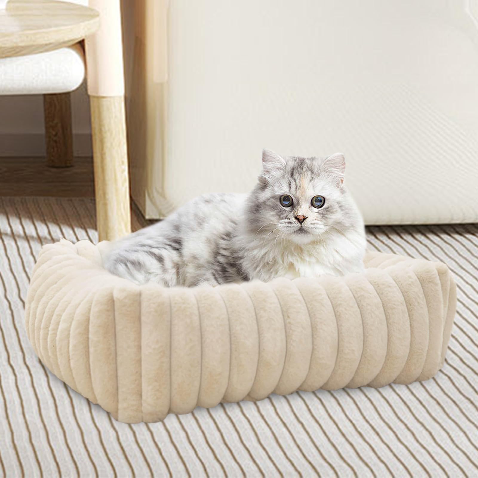 Sofá para mascotas, cama de felpa lavable para perro, cojín para mascotas, sofá suave para gatos, para el hogar, patio, coche, apartamento, piso diario, camping, viajes al aire libre