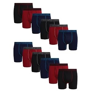 AND1 Mens Boxer Briefs - 12 Pack Platinum Performance Mens Boxers with Fly Pouch - Underwear Boxers for