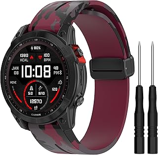 SMYAOSI Garmin Fenix 7S/Fenix 6S/Fenix 5S için kayış, 20 mm renkli spor kayışı, siyah manyetik, Garmin Epix Pro 42 mm/Garmin instinct 2S/Fenix 7S Sapphire Solar için
