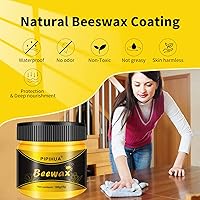 Vista 3 de PIPIHUA Cera de Abejas Abrillantadora y Acondicionadora para Muebles de Madera - Cera de Madera Impermeable y Restauradora, Cera de Abejas Multiusos