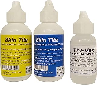 Smooth-On Skin Tite 4 Oz and Thivex 1 Oz Kit - Platinum Silicone Adhesive and Prosthetic Appliance Builder - Special Effects