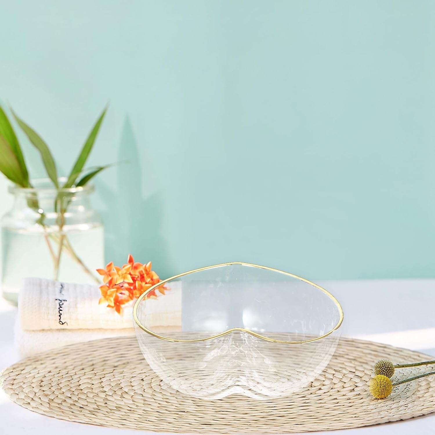 Crystal Glass Heart Bowl Snack for Serving Fruit Salad